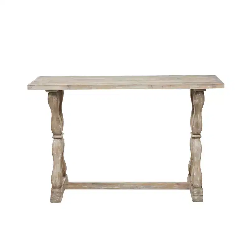 Distressed Farmhouse Wood Console Table Brown Rustic Entryway Foyer Table No Assembly Required