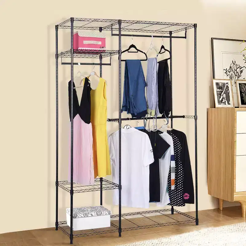 48''x18''x71'' Closet Organizer Garment Rack Portable Clothes Hanger Home Shelf