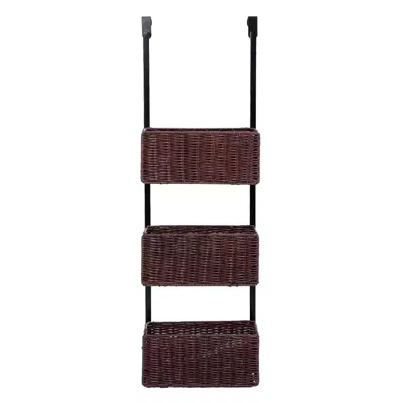 Cortovo Over-The-Door 3-Tier Basket Storage - Espresso with Black - SEI