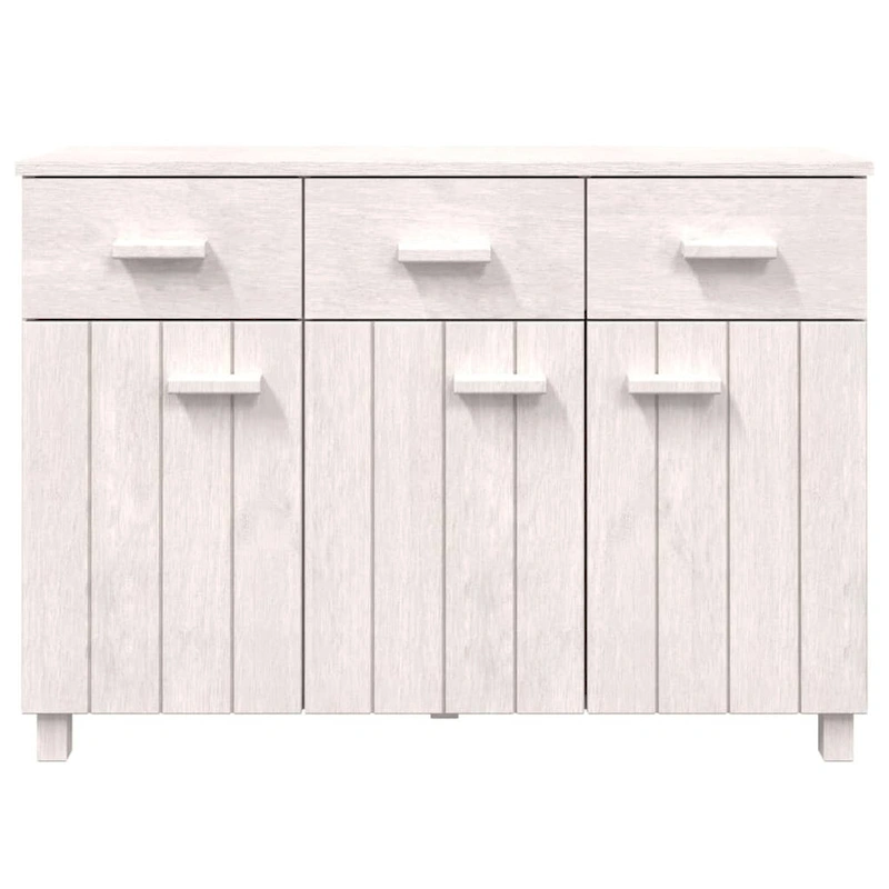 vidaXL Sideboard Bar Buffet Console Cabinet with Drawers HAMAR Solid Wood Pine - 44.5 x 15.7 x 31.5
