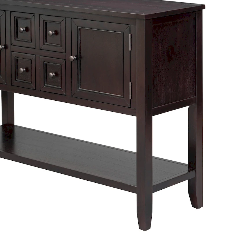 Nestfair Retro Sideboard Console Table with Drawers and Bottom Shelf