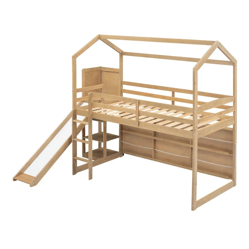 Twin Size Wood House Loft bed