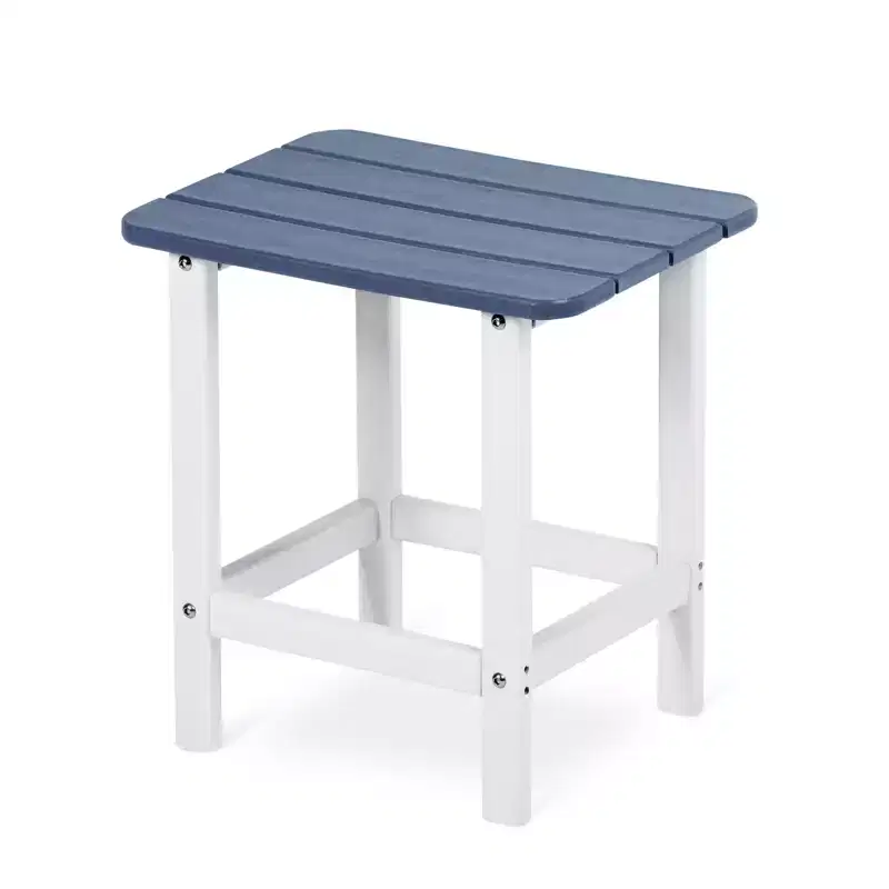 Aoodor Adirondack Square Outdoor Side Table for Patio, 19'' HDPE Outdoor Side Tables, Weather Resistant End Table for Patio, Backyard, Pool