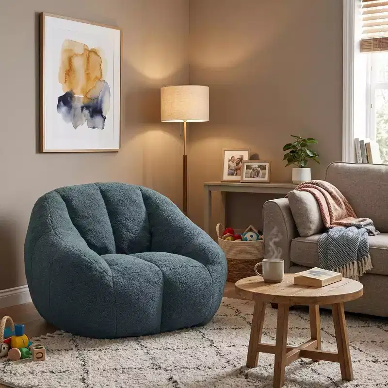 Teddy Upholstered Accent Chair, Modern Lounge Chair with Soft Plush Fabric