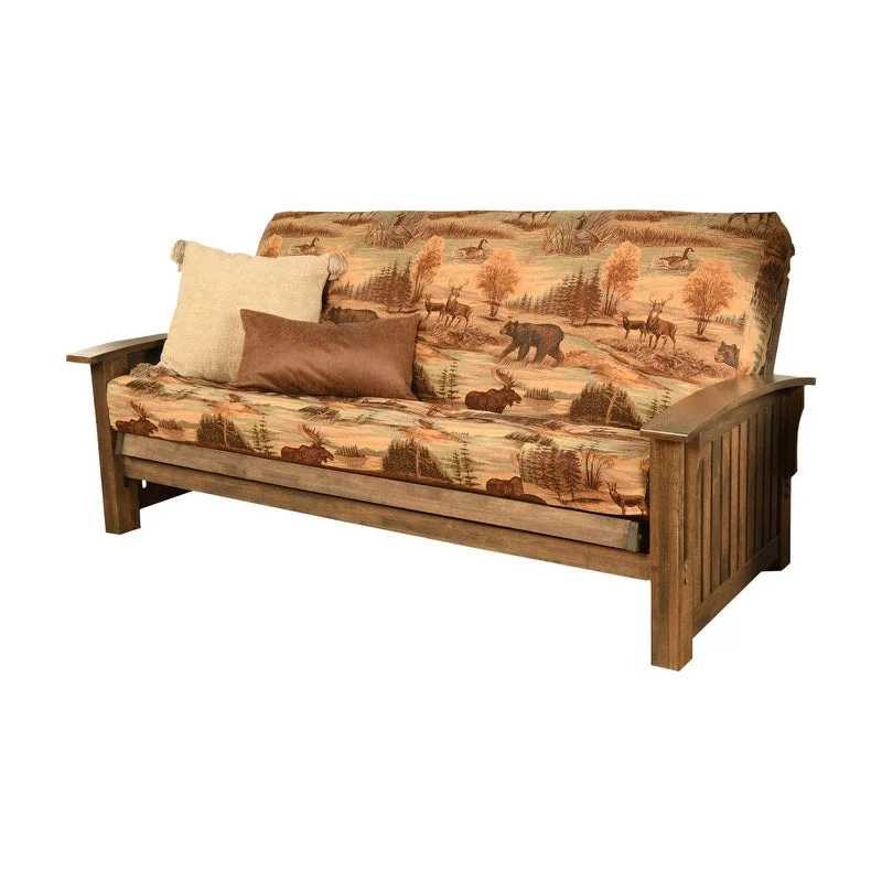 Washington Full-Size Futon Frame with Mattress – Convertible Sofa Bed for Living Room