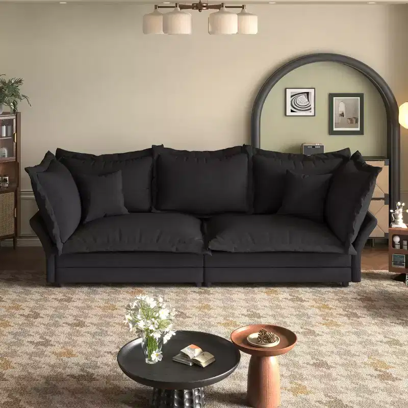 Whisen Cloud Sofa & Chaise Lounge with Multiple Pillows and Luxurious Design for Ultimate Comfort