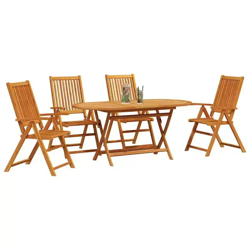 vidaXL Garden Dining Set Folding 5 pcs Solid Acacia Wood