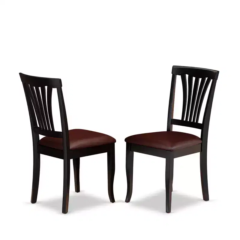 2 Dining Chair Set, 37H x 18W x 18L, Black, Wooden Seat