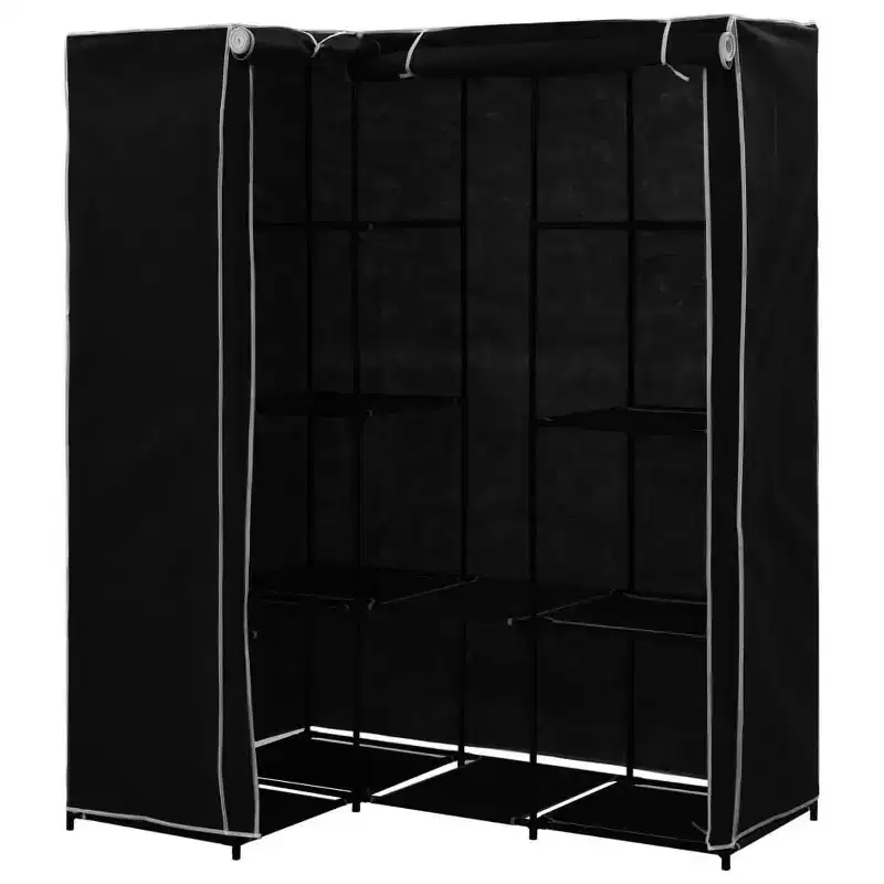 vidaXL Closet Corner Wardrobe Bedroom Closet Freestanding Clothing Rack Rail