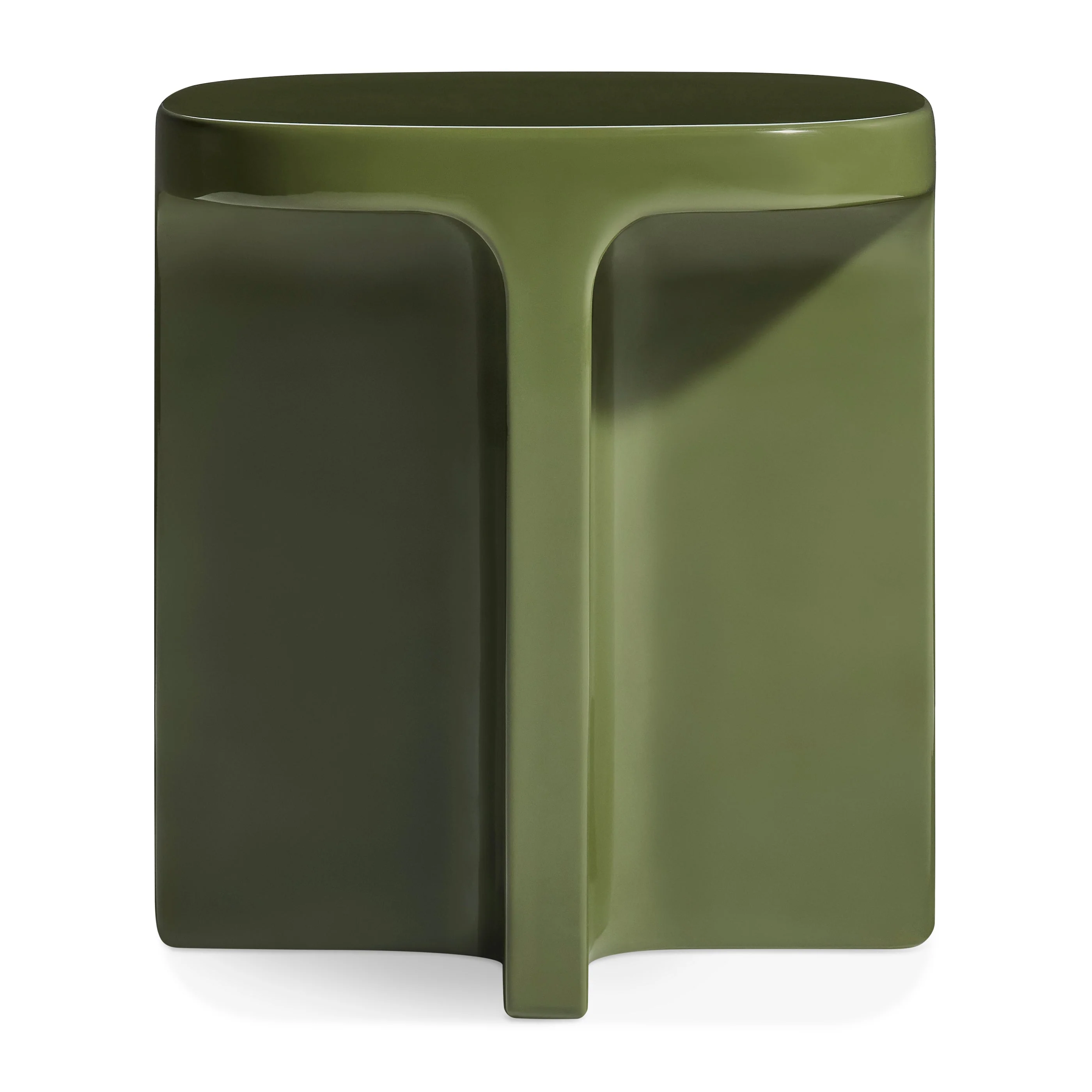 Playful Rust Concrete Side Table with Monolithic T-Shape for Living Room