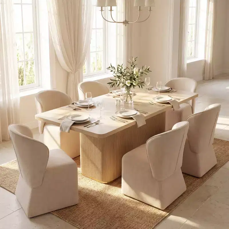 Christopher Knight Home Yutthana Modern 7 Piece Wooden and Metal Dining Set with Upholstered Chairs