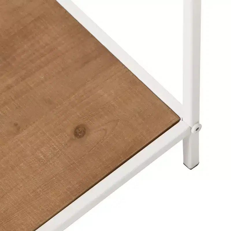 Square MDF Tea Table 12x12x26 Rustic Brown and White
