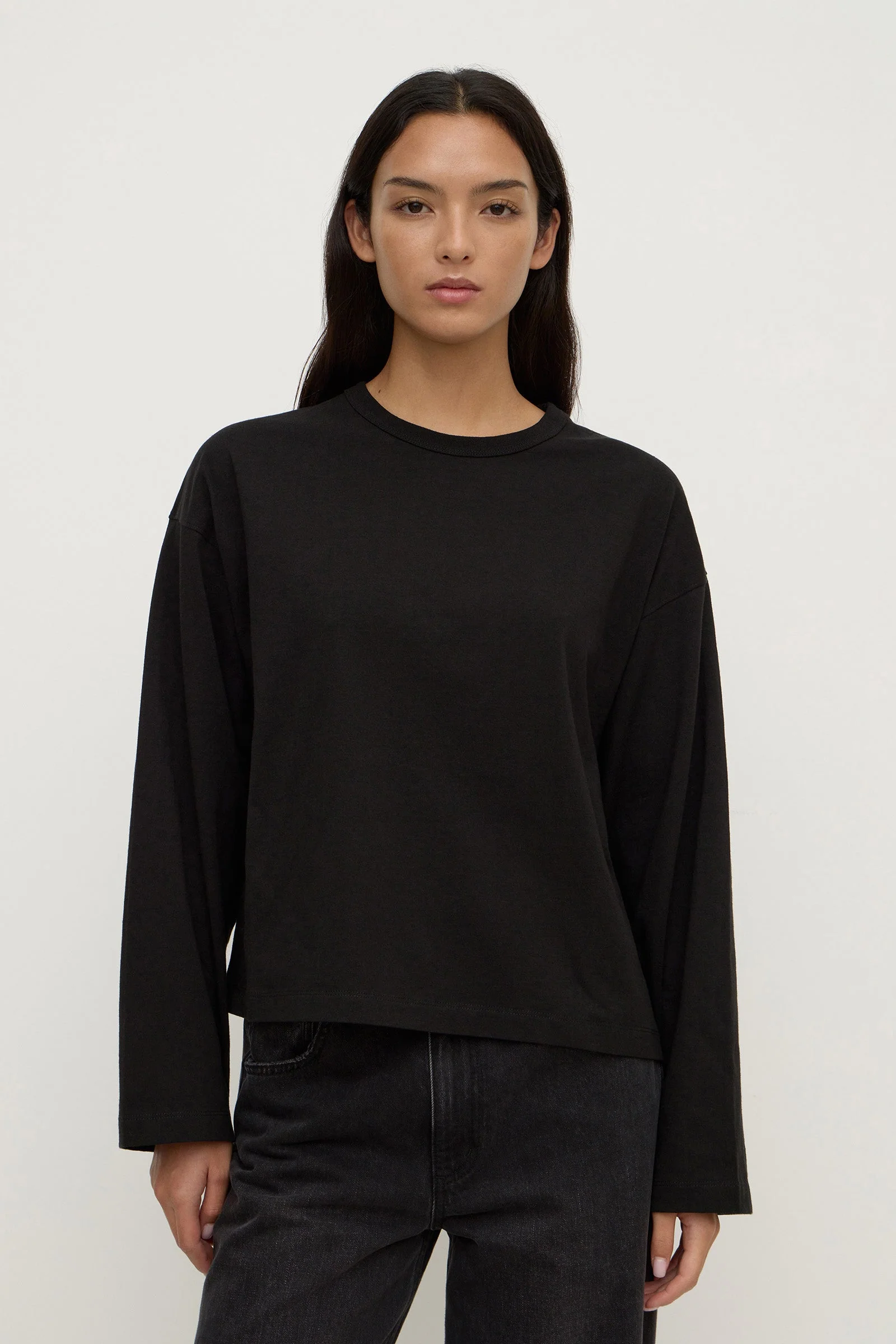 Black Wide Sleeve Cotton Tee