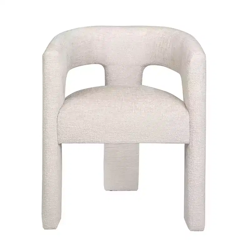 Jofran,Gwen Modern Luxury Jacquard Fabric Upholstered Sculpture Armchair- Brown Color
