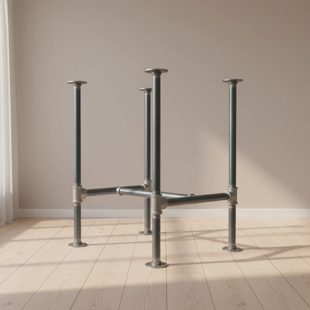 1 in. Heavy Duty H Round Flange Pipe Desk Legs, 2 Pack