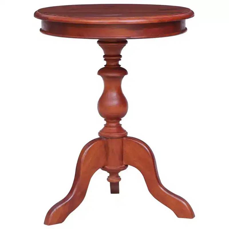 vidaXL Side Table Round End Table Coffee Table Natural Solid Wood Mahogany
