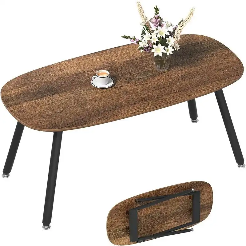 Folding Coffee Table Rustic Farmhouse Coffee Tables - 31.5D x 15.7W x 17.7H