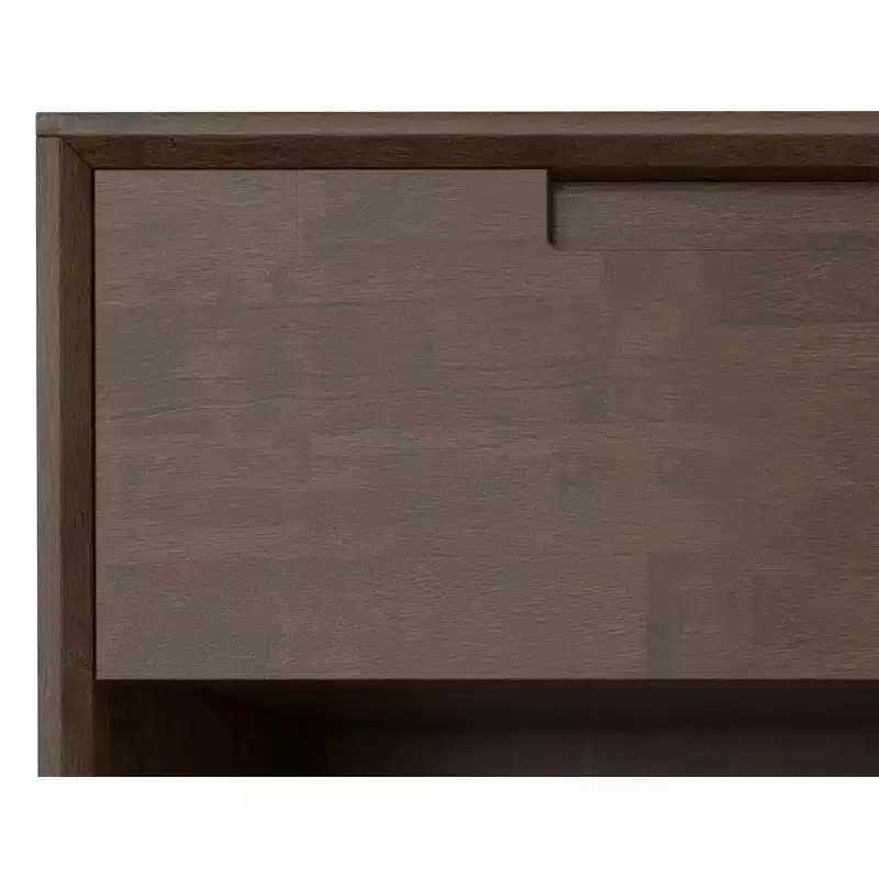 Devlin SOLID HARDWOOD 20 inch Wide Industrial Mid Century Nightstand in Walnut Brown