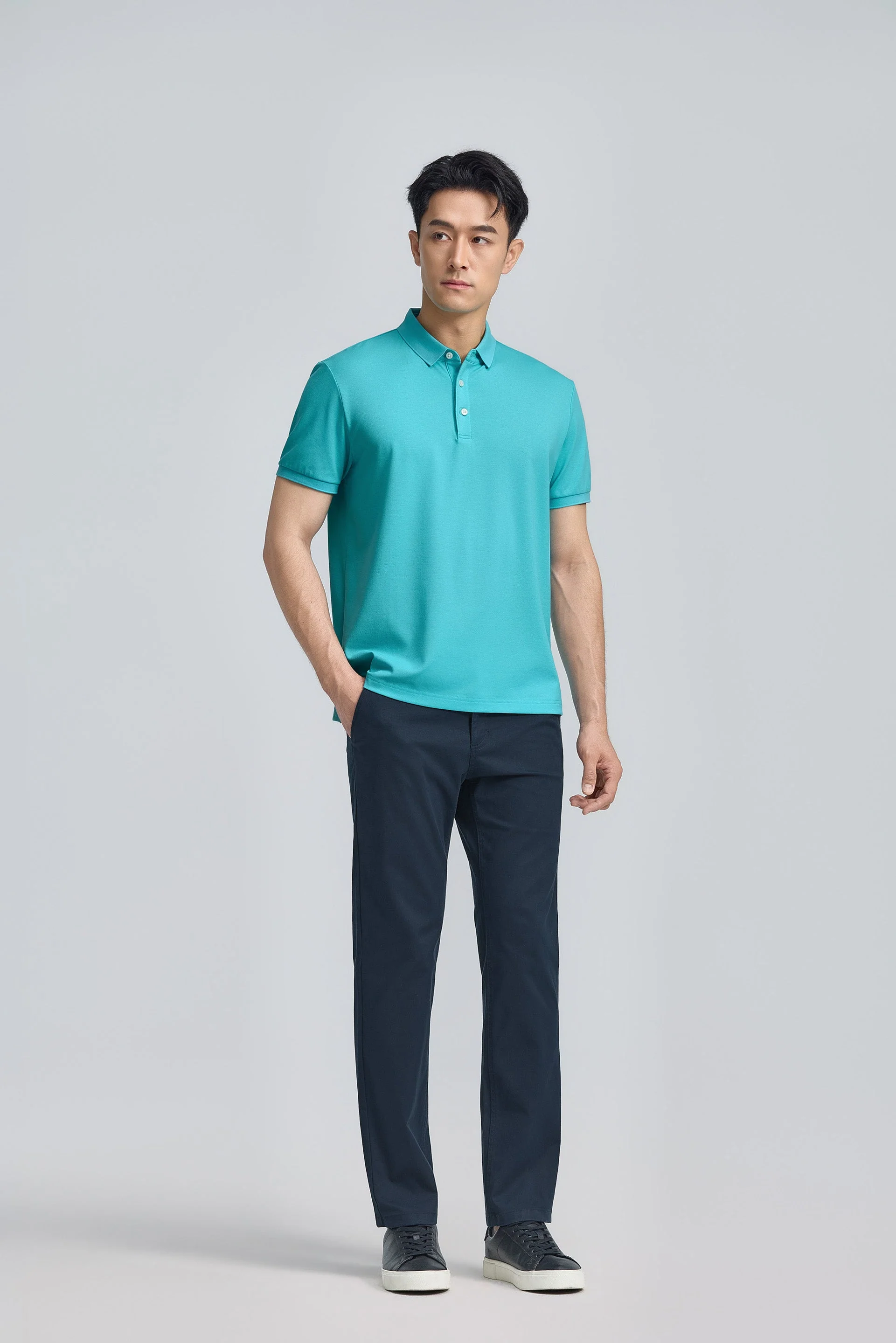 3-Button Pique Polo – Capri
