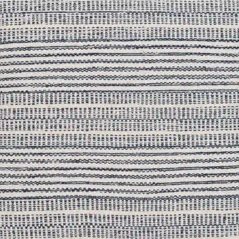 Skyla Farmhouse Stripe 16-inch Square Pouf