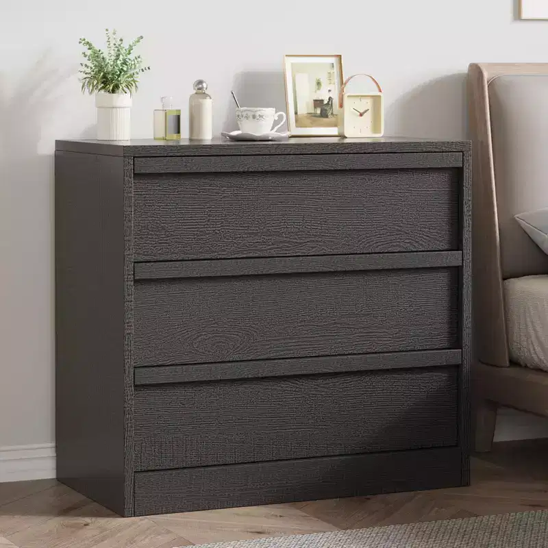 3 Drawer Nightstand, 30in Tall Modern Bedside Table with Large Storage & Anti-Tip Design, Small End Side Table for Bedroom, Living Room, Entryway