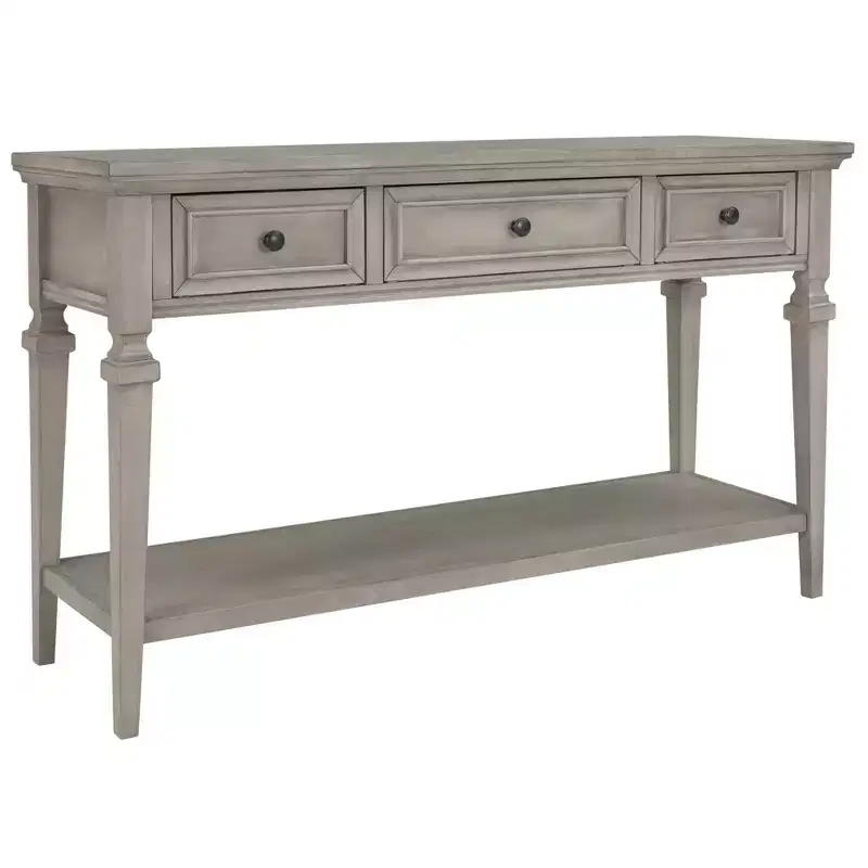 Whisen Classic Retro Style Console Table with 3-Top Drawers and Open Shelf