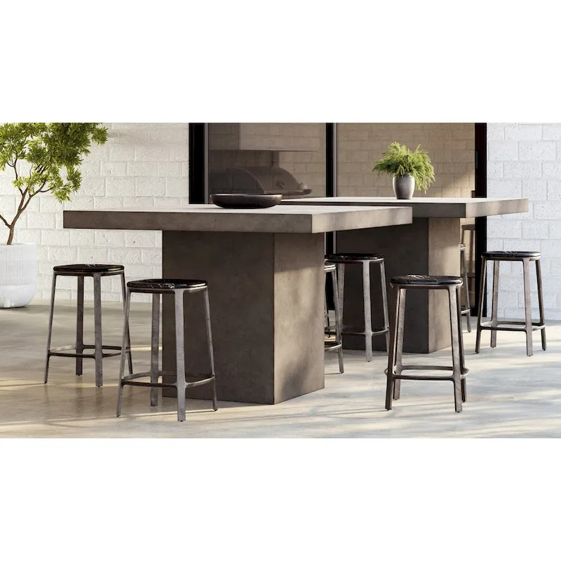 Mixx - Una 59 Square Counter Height Dining Table - Dark Grey