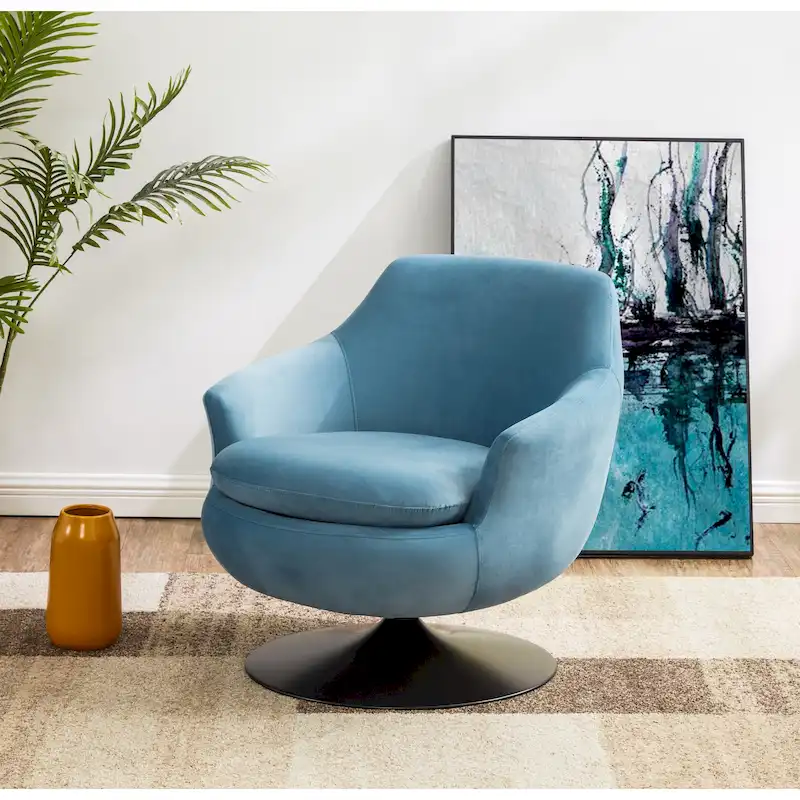 SAFAVIEH Couture Citine Velvet Swivel Accent Chair - 31.1 W x 32.3 L x 29.5 H - 31.1 W x 32.3 L x 29.5 H