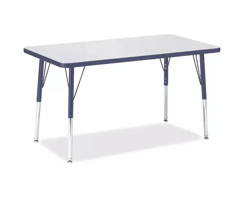 Jonti-Craft Berries Adult Height Color Edge Rectangle Table (24 x 36) in Blue