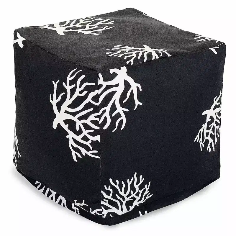 Majestic Home Goods,Cube Pouf Coral