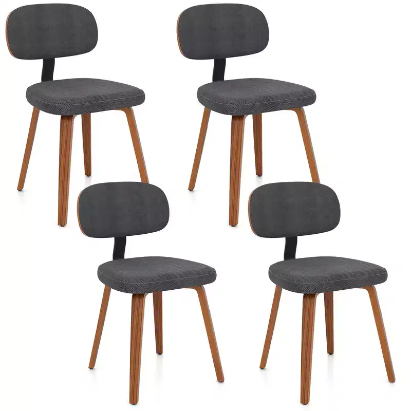 Costway Dining Chairs Set of 4 w/Curved Backrest Padded Seat for Dining Room Living Room