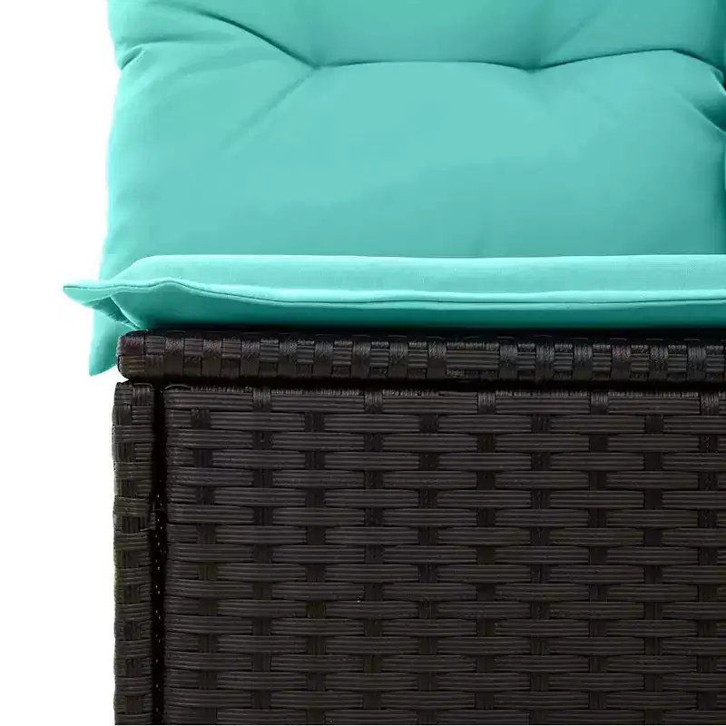 vidaXL Garden Sofa Set with Cushion 4 pcs Black Poly rattan