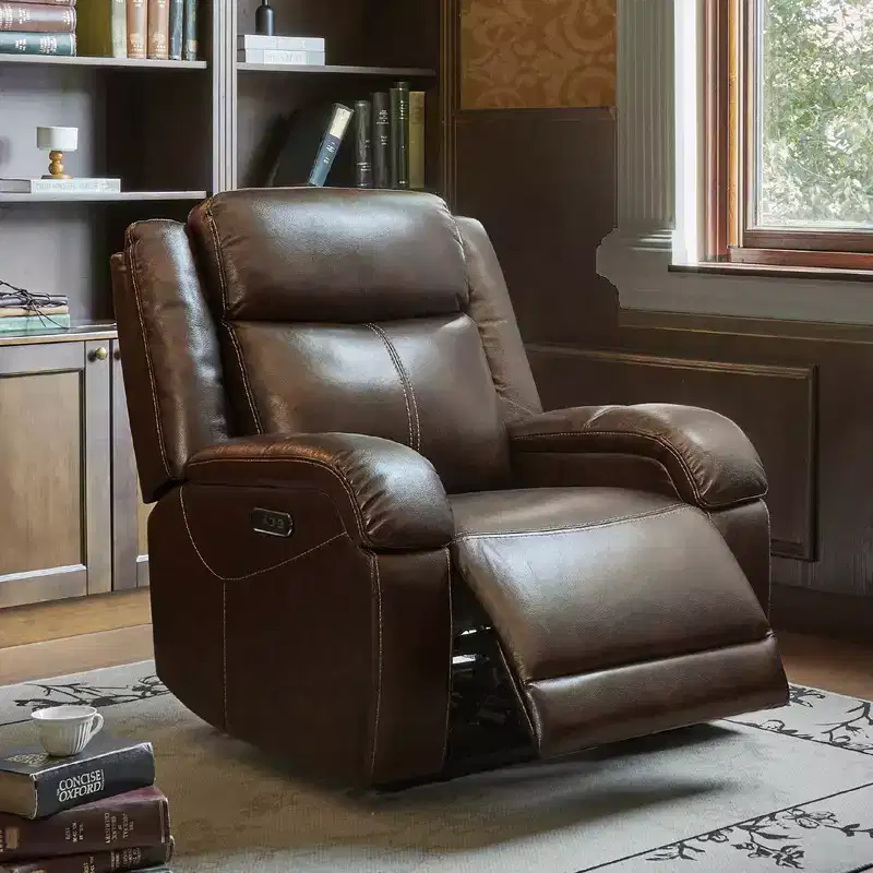 Spruce & Spring Power Recliner Chair with Power Headrest & Charging Ports