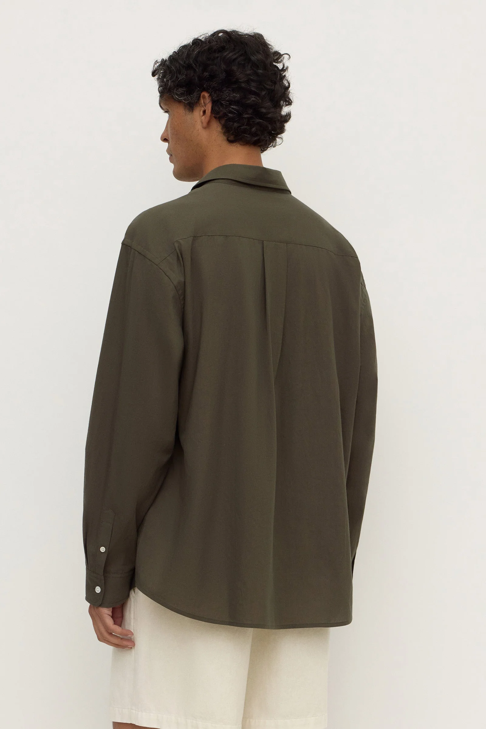 Dark Military Cotton Voile Long Sleeve Shirt