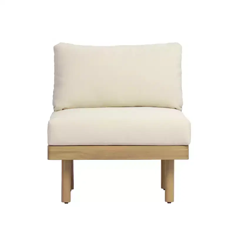 Christopher Knight Home Mason Patio Modern 4-Piece Acacia Wood and Rope Modular Sectional Sofa Seating Set with Cushions