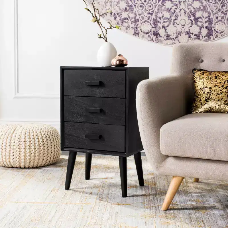 3-Drawer Accent Table with Pine Frame