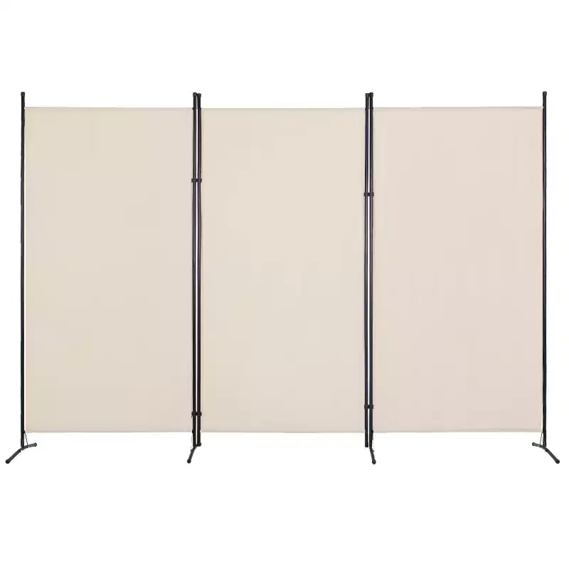 Versatile 3-Panel Room Divider Folding Privacy Screen with Metal Frame Space Separator Background Wall Freestanding Room Dividers