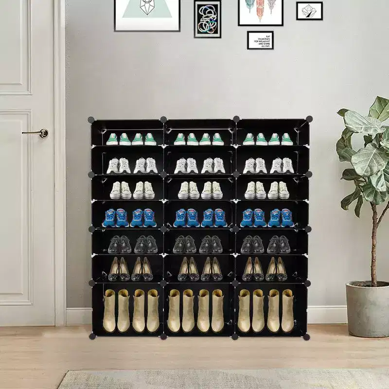 21-Cubby DIY Modular Shoe Cabinet – Large Capacity Shoe Organizer