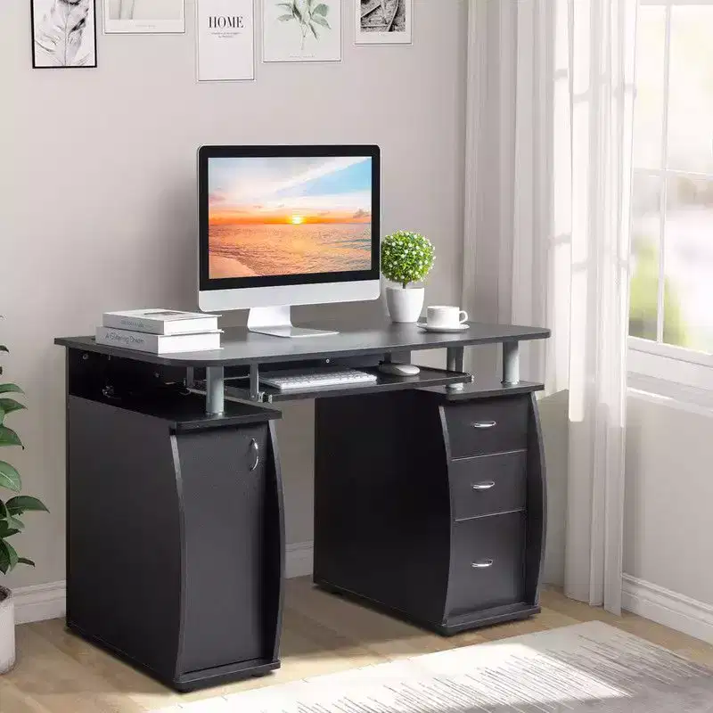 45 Inch Computer Desk with 3 Drawers Power Outlets USB Ports