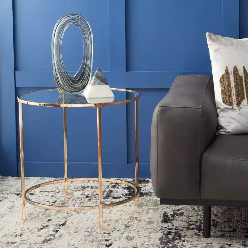 Kolby Round Side Table - ACC8004A - Polished Gold - Safavieh