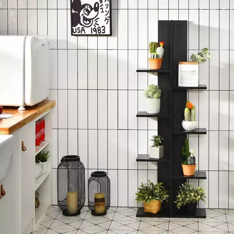 8-shelf Bookcase Freestanding Tree shelf Display Storage Stand Black\White