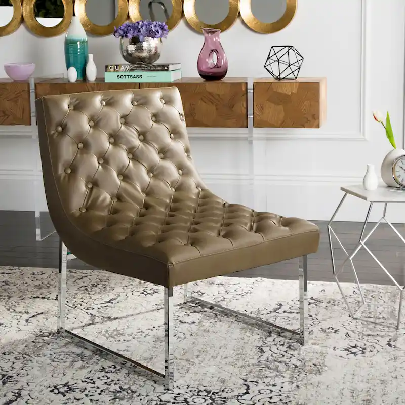 SAFAVIEH Jerilynn Mid-Century Modern Hadley Tufted Club Chair - 25Wx30Dx32H