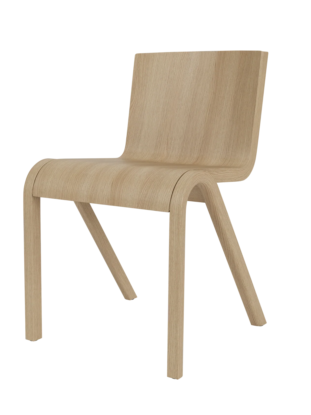 Scandinavian Oak Veneer Dining Chair with Cantilevered Stackable Design for Dining Room & Office