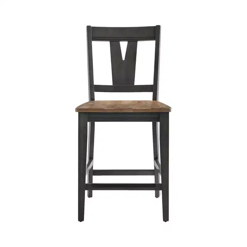 Set of 2 24" Harper Splat Back Counter Height Barstools Brushed Brown/Pecan - Intercon