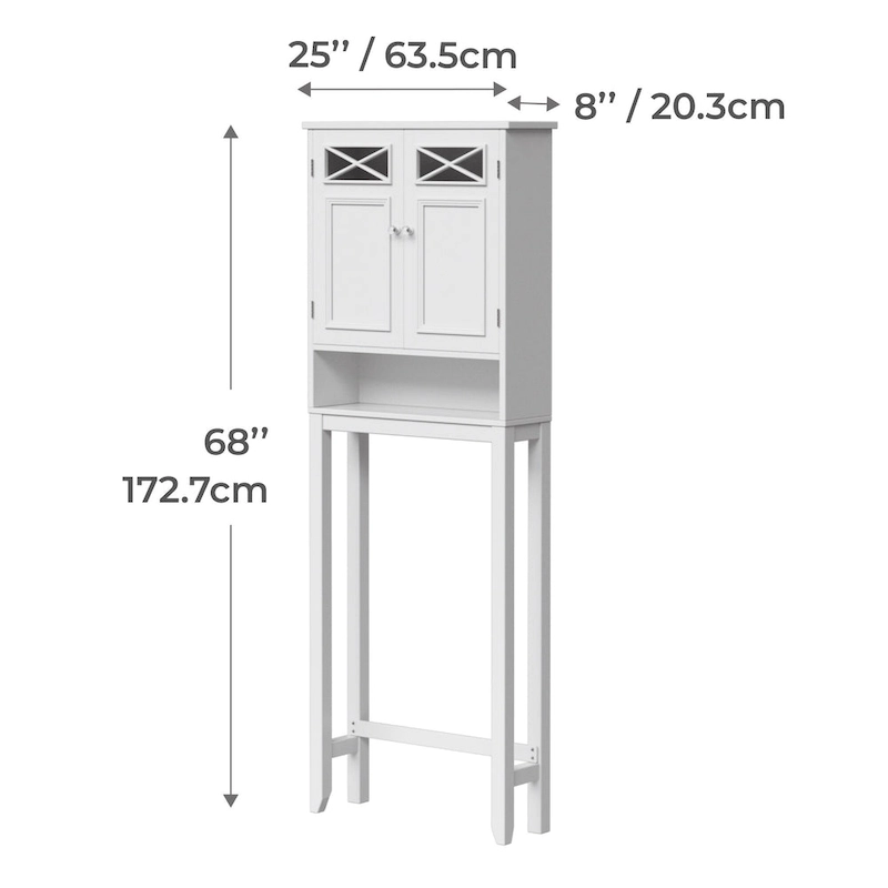 Teamson Home Dawson Over-the-Toilet Space Saver, White - 8L x 25W x 68H