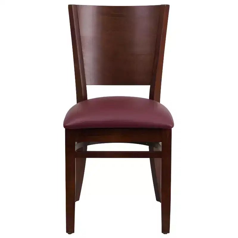 2 Pack Solid Back Wooden Restaurant Chair