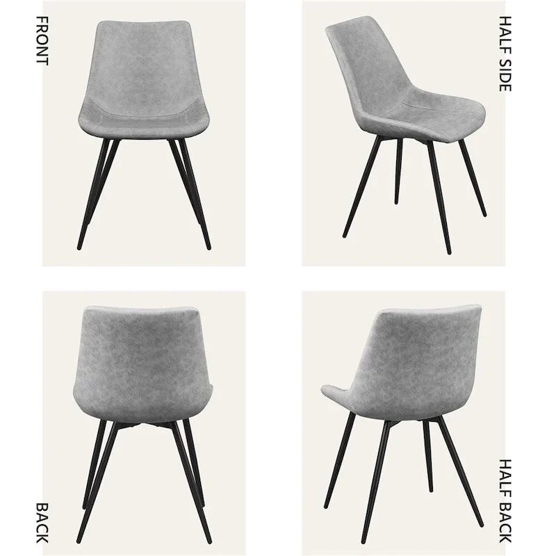 Yaheetech 2PCS Faux Leather Dining Chairs With Metal Legs - N/A
