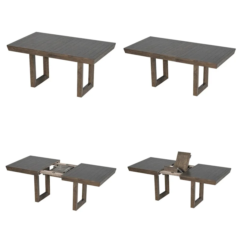 7-Piece 72 Extendable Dining Table Set w/ Butterfly Leaf and 6 Chairs