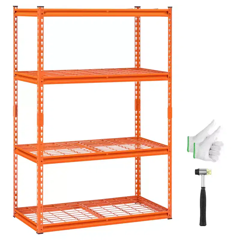 VEVOR Storage Shelves, 2400 lbs, 4 Tier Heavy Duty Garage Shelving, 20 D x 40 W x 60 H Adjustable Metal Shelves for Industrial Shelving Unit
