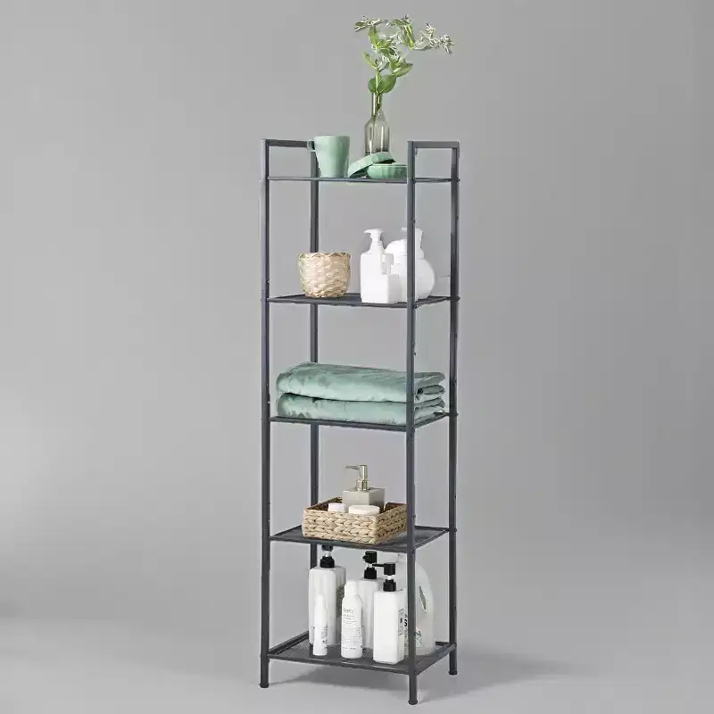 5-Tier Storage Rack with Adjustable Shelves for Bathroom, Living Room, Balcony & Kitchen